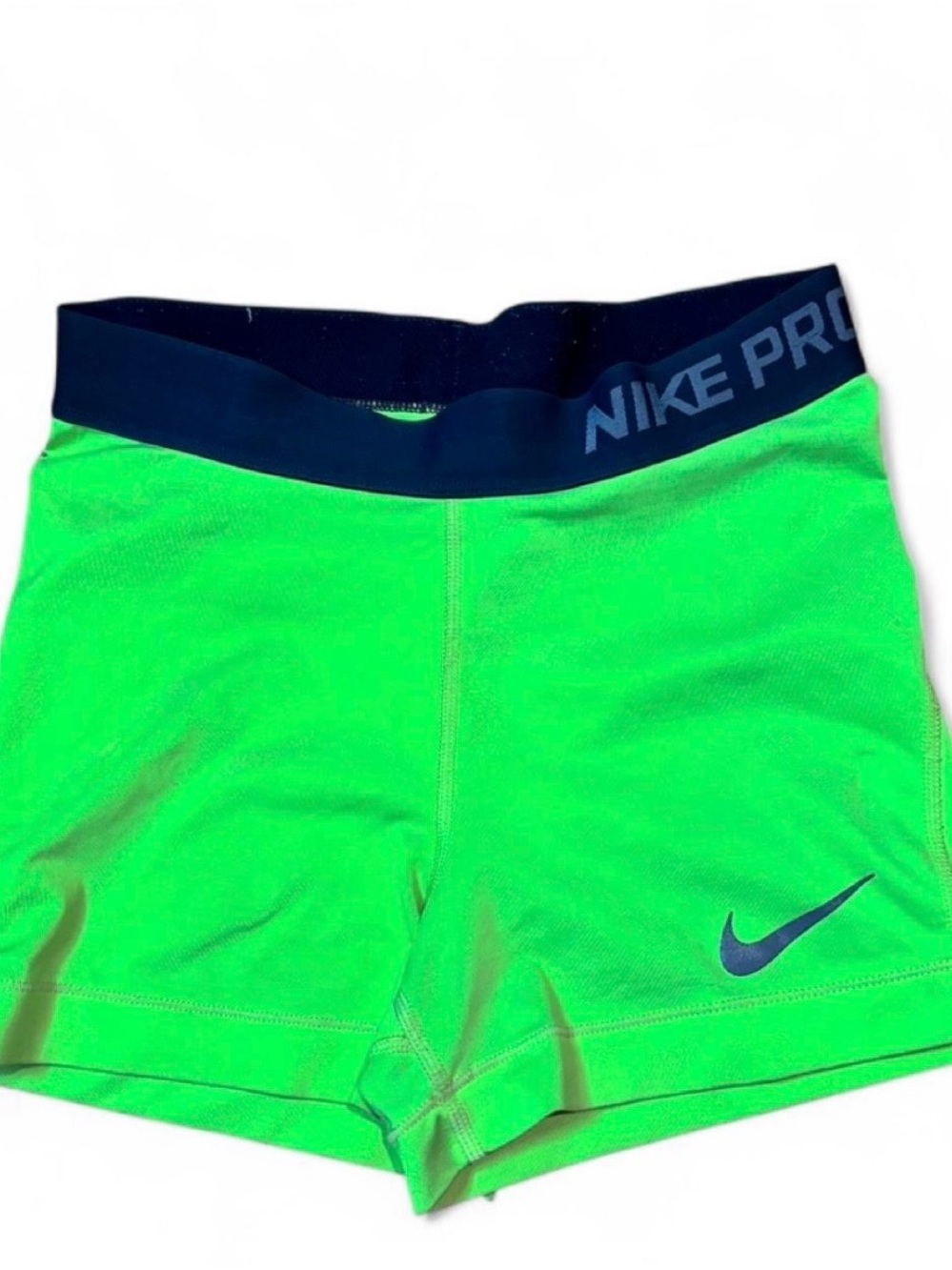 Nike Pro neon green Spandex compression athletic shorts Sz S